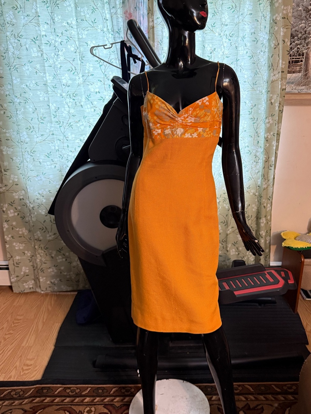 VALENTINO Orange Slip Dress Cotton 100%